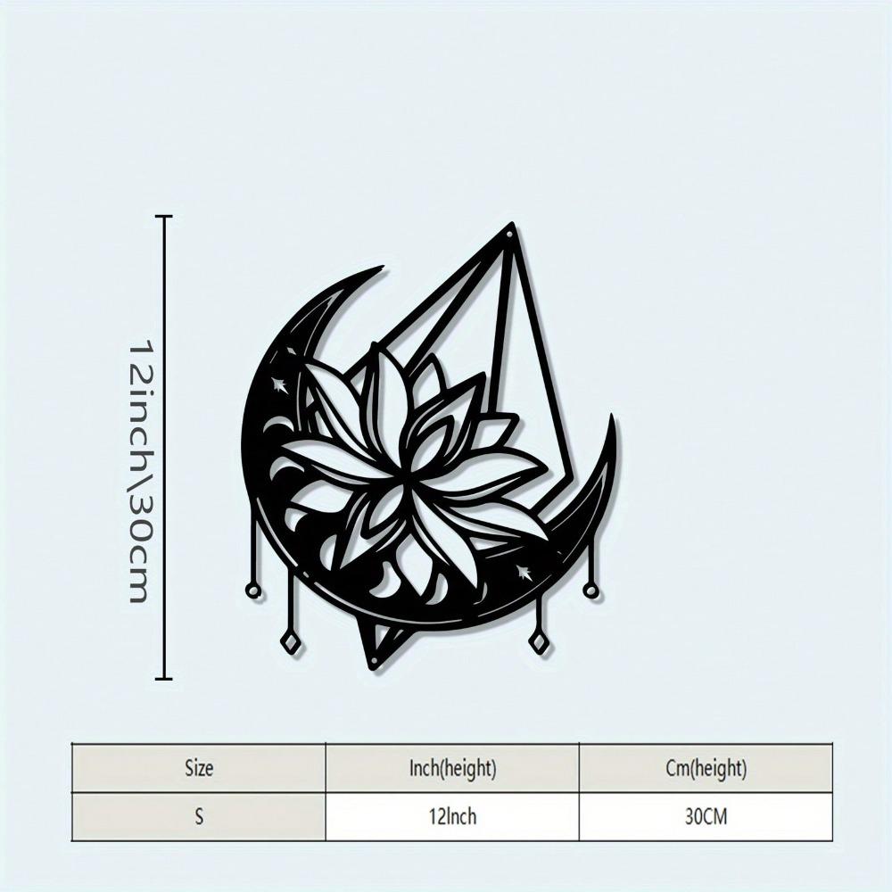 Metal Lotus Wall Sculpture Cut Out Design Minimalist Art All Season Home Decor Weather Resistant Metal Artwork