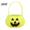 Halloween Party Decoration Pumpkin Candy Bag for Kids, Reusable Non-Woven Trick or Treat Bucket, Bucket Face Snack Holder Basket with Handle
