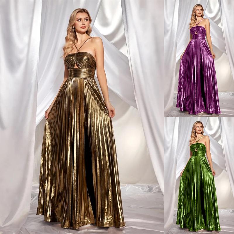 Luxuriöses Damen-Korsett Party-Cocktailkleid Sexy Schulterfrei Träger Falten Schlitz Gast Promi Langes Kleid Promi-Ballkleid