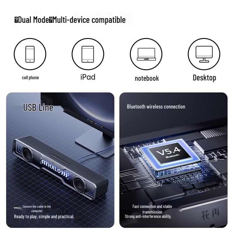 EDIFIER Halo Soundbar Max Bluetooth 5.4 Computer Speaker