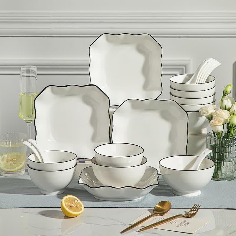 Haoaijia Chuxin 22-Piece Ceramic Dinnerware Set