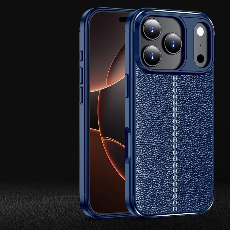 KEYSION დარტყმაგამძლე ქეისი iPhone 17 Pro Max-ისთვის რბილი სილიკონის ტყავის ტექსტურით, ბიზნეს სტილის ტელეფონის უკანა საფარი iPhone 17 17 Air-ისთვის