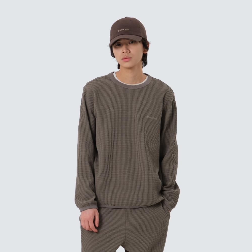 SNOWPEAK Delta Peak Waffle Sweatshirt Dark Khaki (S25FMTHT16)