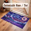 Space Cosmic Theme Crystal Velvet Floor Rug Personalized Custom Name Text Warm Carpet Home Decoration