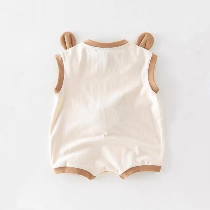 Cartoon Bear Sleeveless Baby Romper for Boys and Girls