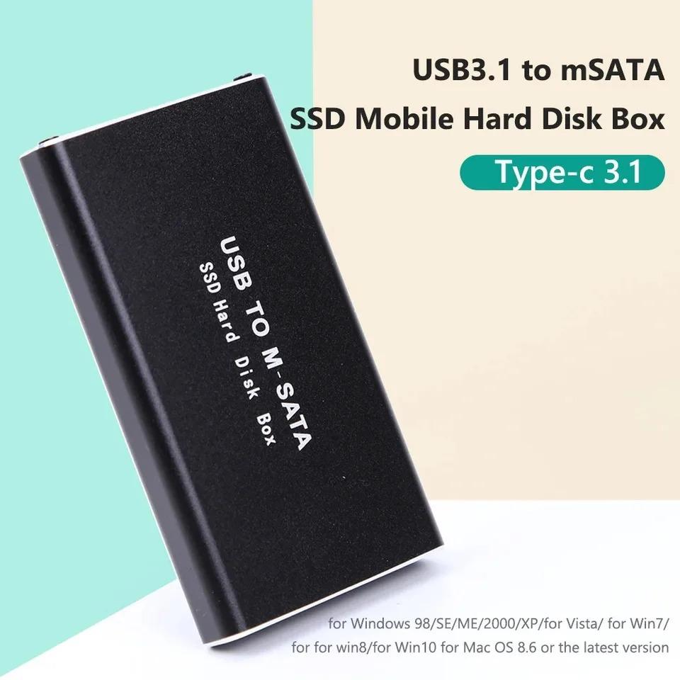 MSATA til USB 3.0 SSD-kabinett Mini SATA USB-adapter Ekstern solid state-diskboks for PC bærbar 30x50 mSATA HD harddisk