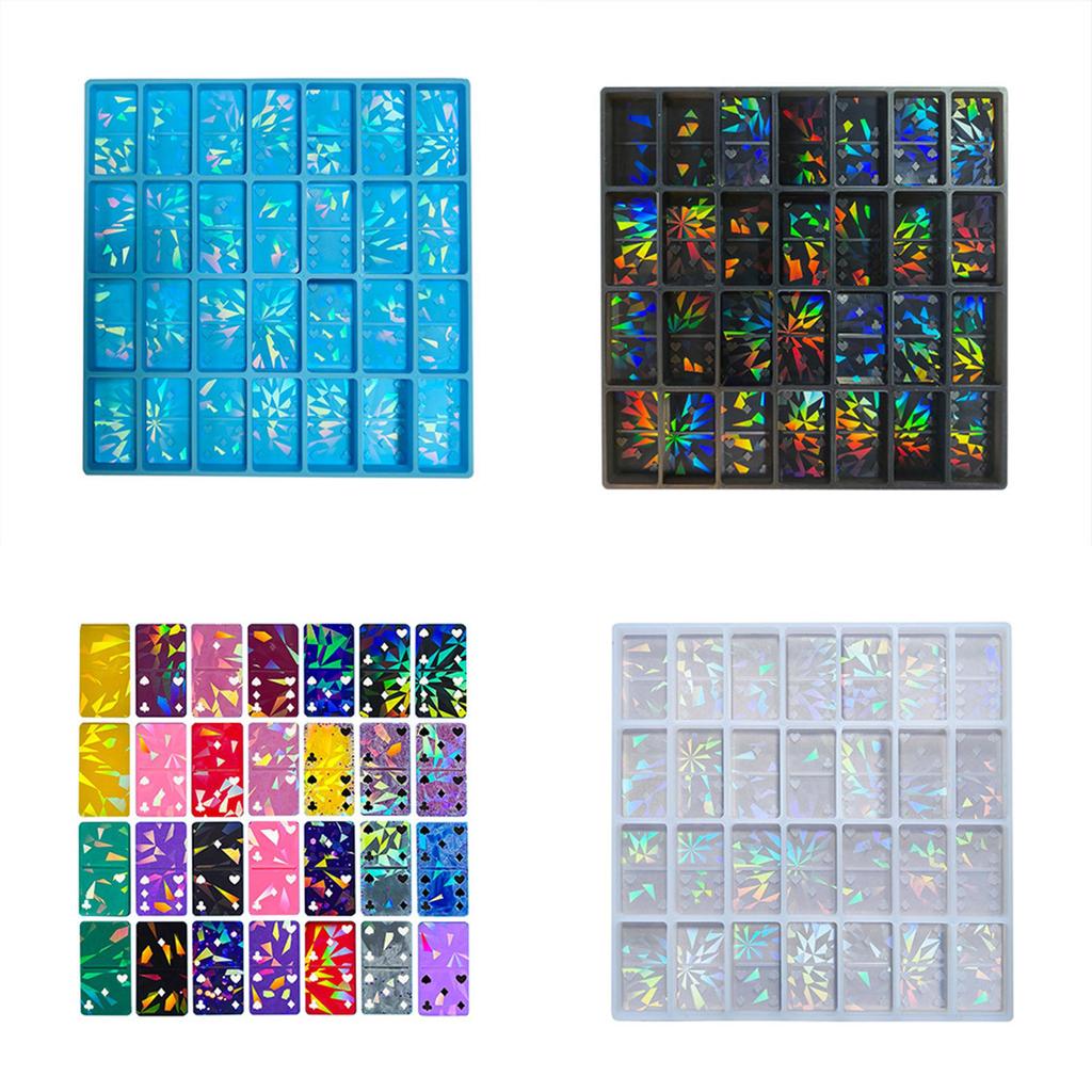 Practical Epoxy Resin Dominoes Mold With 28 Cavities Sturdy Silicone Candy Clay Molds for Jewelry And Cake Decoration