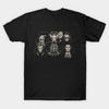 Men Black Print T-shirt Horror Double Feature. Classic Monsters. No-Cut Transfer Paper Print Cotton Tshirt