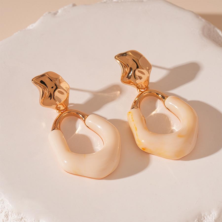 

Pleated Metallic Irregular Earrings, Elegant and High-end Geometric Earrings for Women