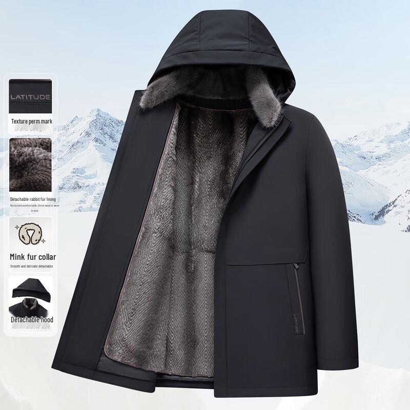 

MONTAGUT Мужская зимняя куртка с норковым воротником и подкладкой из кроличьего меха 2XL