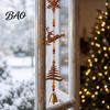 Festive Entrance Hall Decor Rustic Metal Christmas Elk Wind Chime, Xmas Hanging Ornament with Reindeer Holiday Atmosphere Door Hangers Snowflake Tree