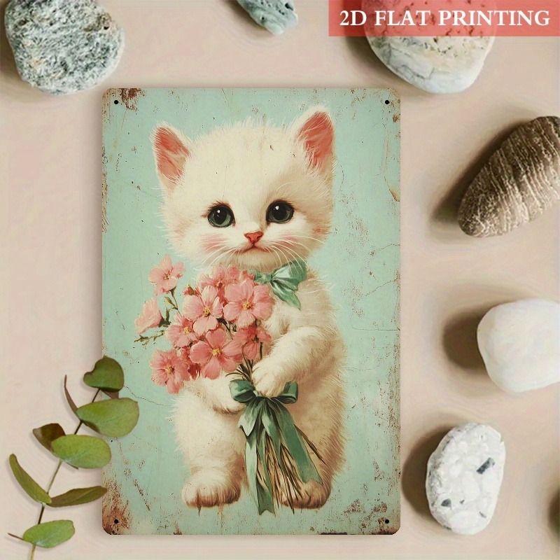 Old-Fashioned Animal Theme Metal Tin Sign for Kitchen Bar Coffee Shop Interior