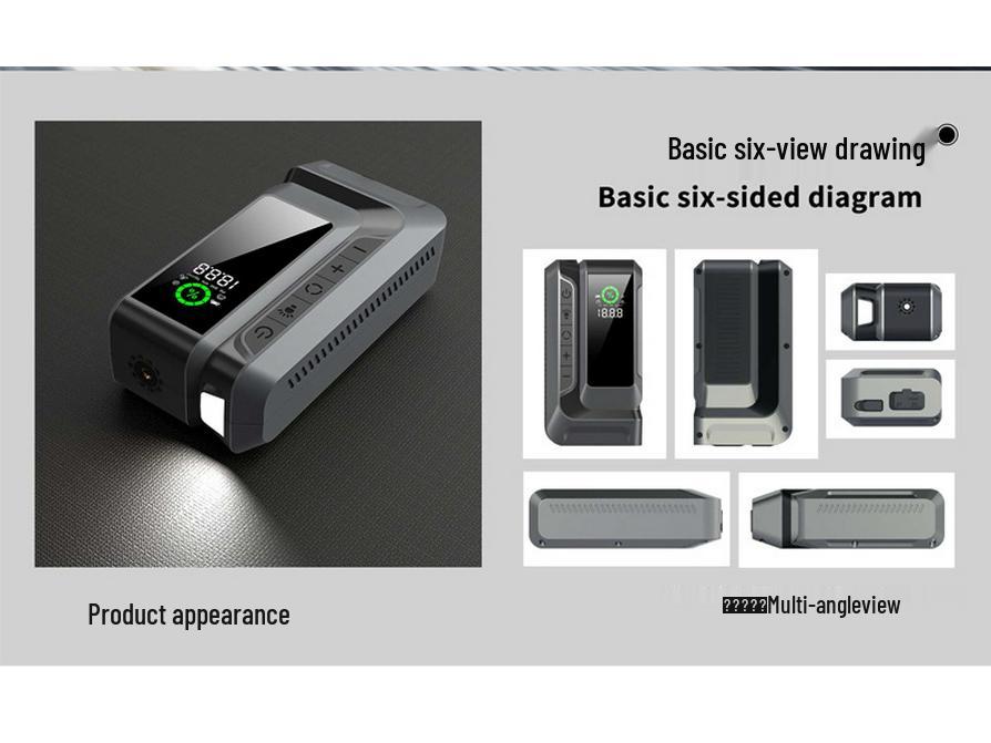 Portable 12V Car Jump Starter with Wireless Air Pump & Phone Charger