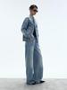 Starry Sky Shiny Wide-Leg Slimming High-Waisted Denim Pants for Women - Flaw-Concealing, Leg-Lengthening Straight Fit