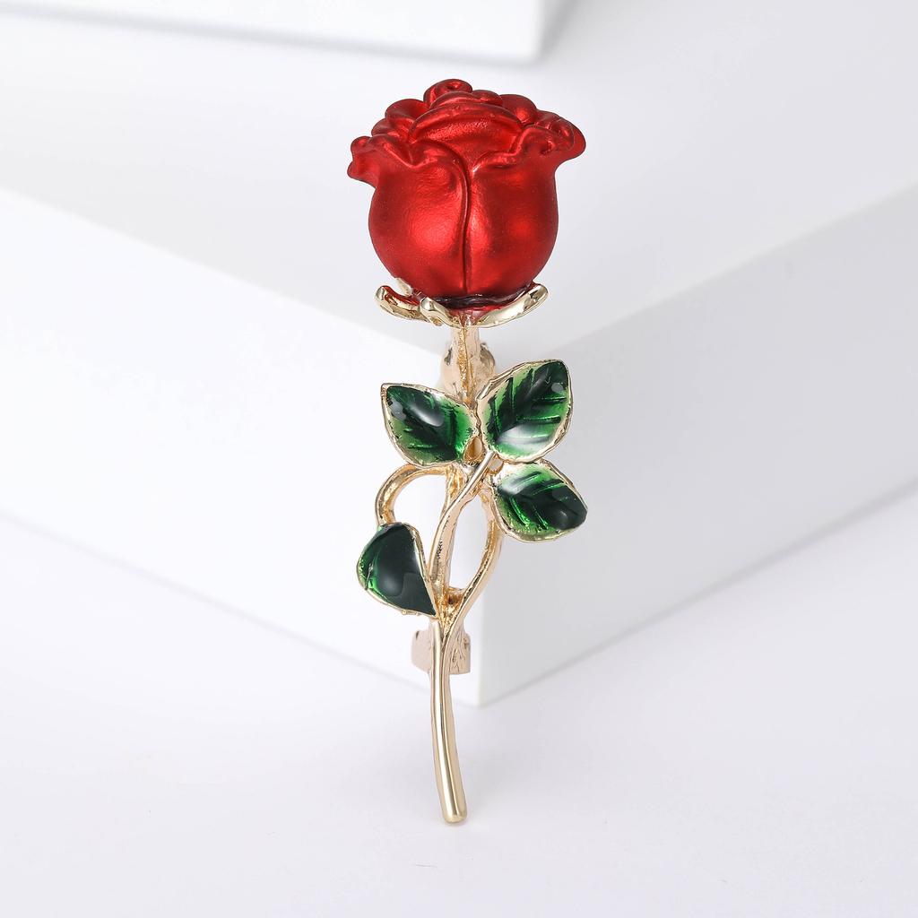 Fashion Temperament Elegant Rose Brooch, High-End Clothing Collar Pin With Accessories