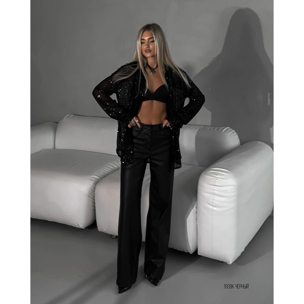 Loose Long Sleeved Fashionable Party Costumes Cardigan Top with Sparkling Sequins Women's Blouses & Shirts