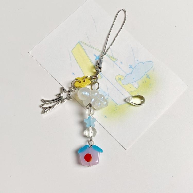 Meteors Rain Cloud Cottage Beaded Phone Chain Jewelry for Birthday Christmas