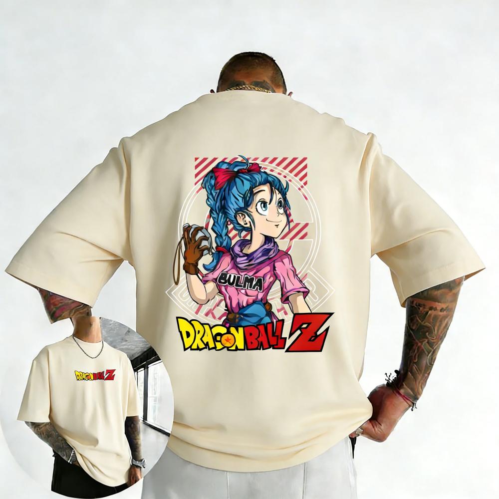 

Dragon Ball Anime Cotton T-shirt 2026 Summer New Bulma Printed Men s and Women s Trendy Large Size Loose Casual Parent Child Top XXXL коричневий