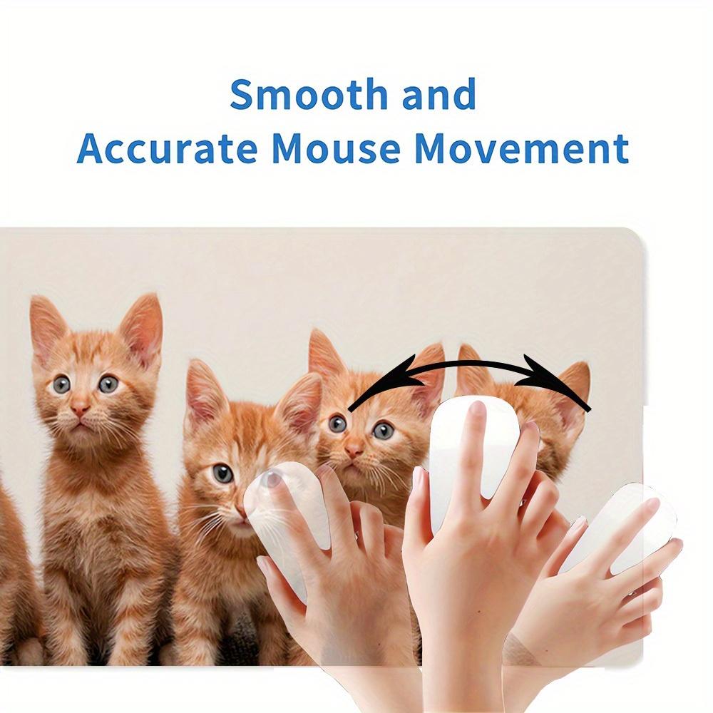 1pc Large Gaming Mouse Pad, UV Reactive Non-Slip Desk Mat, Washable PolyesterCate, Ginger, KittensComputer Pad with Vibrant Game Machine Pri