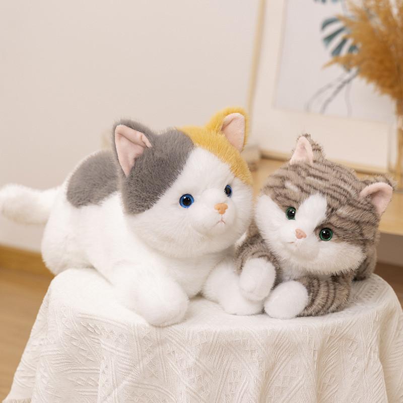 Charming Realistic Cat Plush Toy Cute Kitten Figure Ideal For Creative Giving Gift