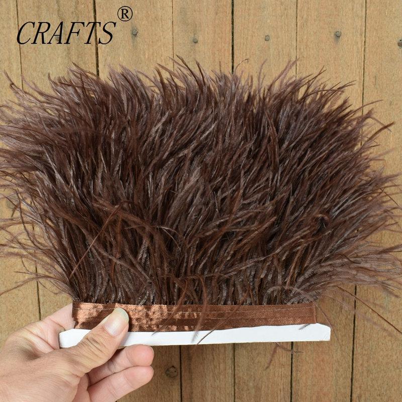 FeatherHigh quality fluffy ostrich feather trimming cloth sideband 5M 10M long DIY clothing accessories decorative accessories 8-11cm