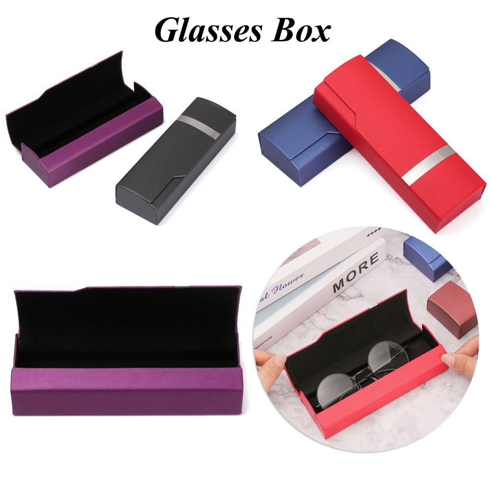 Leather PU Myopia Glasses Box Steel Ribbon Glasses Box Reading Eyewear Case Eyewear Protector