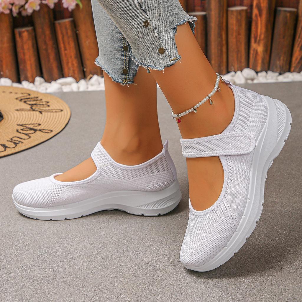Scarpe Mary Jane da Donna Tessuto Fly Traspiranti Basse Leggere Casual per Camminare