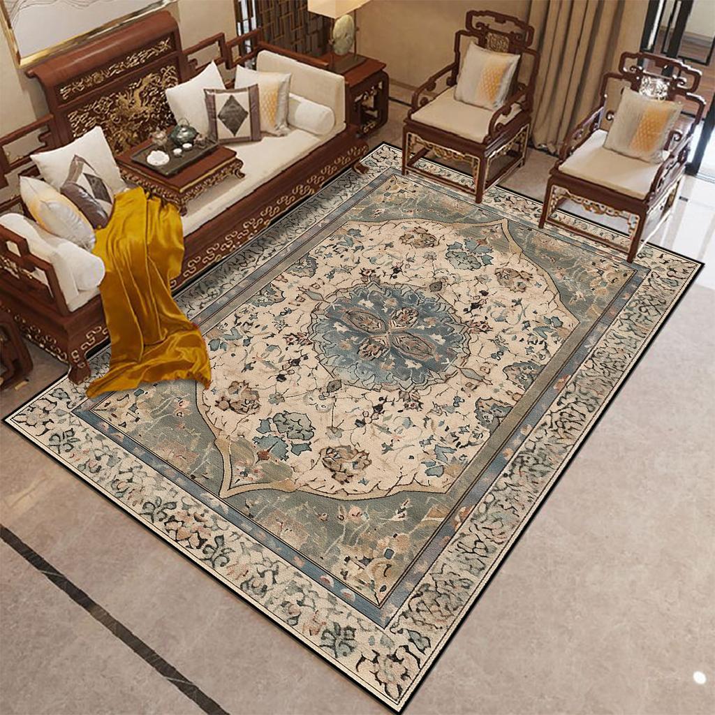 Retro Persia Style Carpet Living Room Large Area Washable Sofa Area Rug for Bedroom Decor Lounge Floor Mat Non-slip Customizable