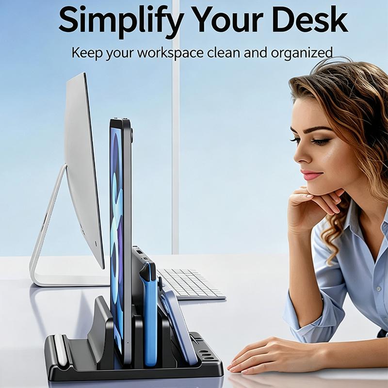 Vertical Adjustable Laptop Stand Desktop Holder Non-Slip Stable for Tablet Phone 10-17 Inch Laptops Home Office