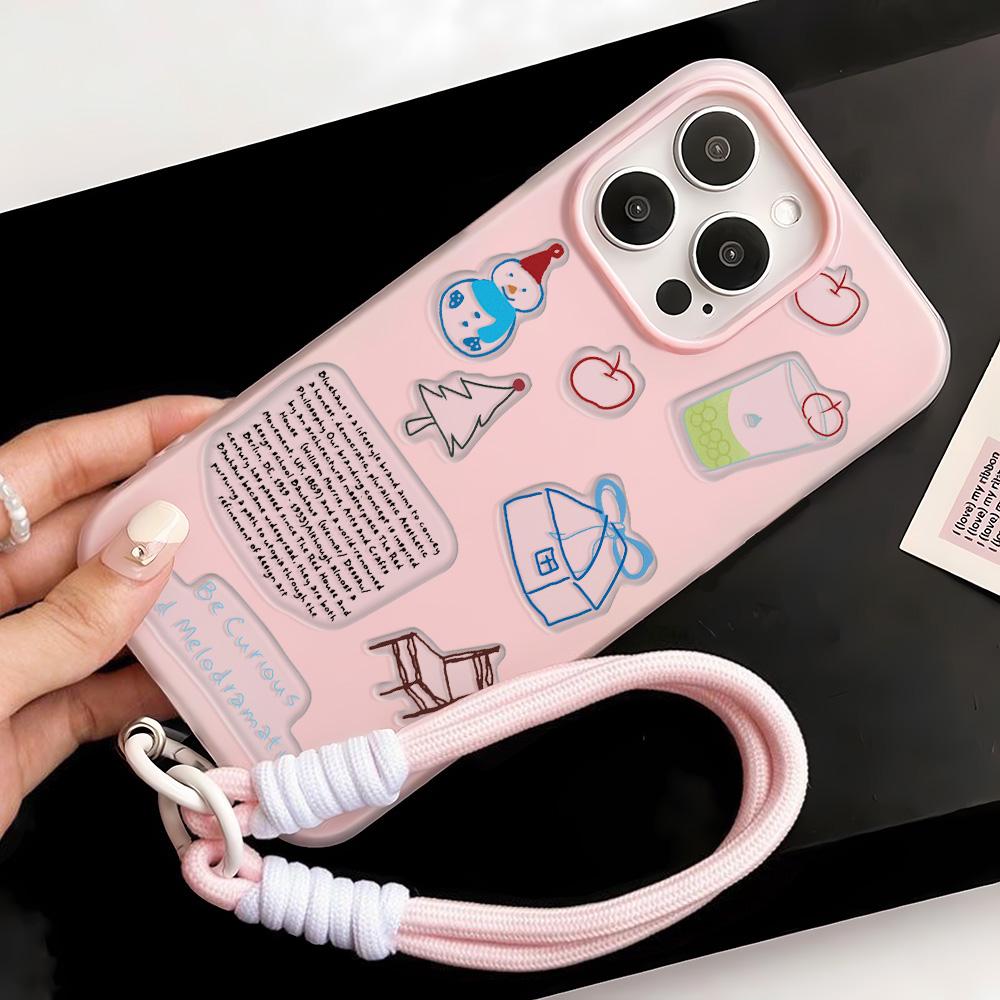 Malovaný kryt na telefon pro iPhone 15 11 13 14 pro 15 16 Pro Max 12 13 16 Pro Roztomilý Módní Vtipný Kryt na telefon se šňůrkou Nejnovější Doporučení Top prodeje