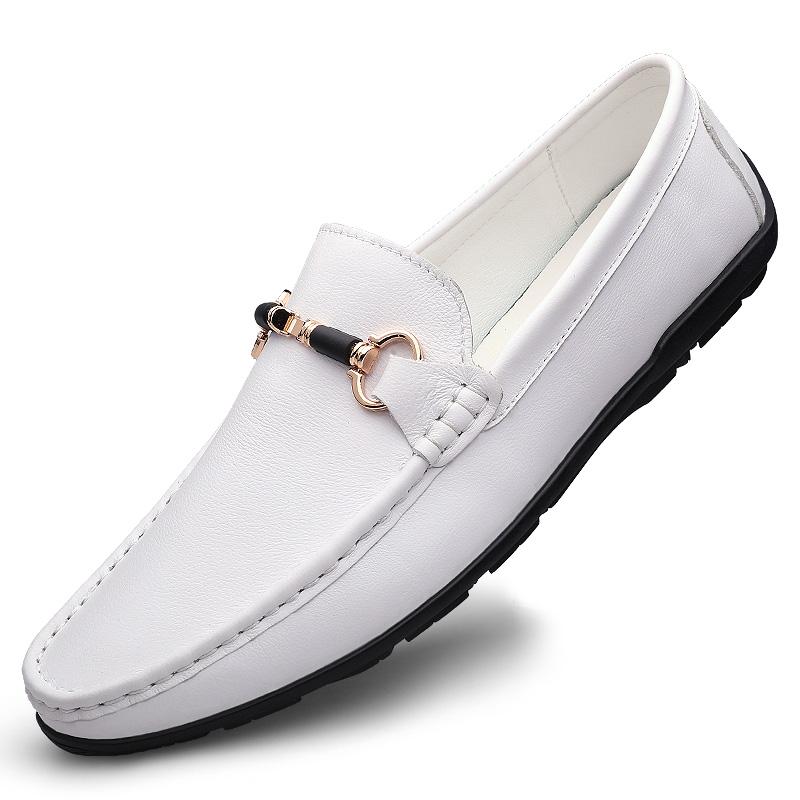 Fashion Men Casual Shoes Breathable Genuine Leather Loafers Business Office Shoes For Men Driving Moccasins Comfortable Slip On Shoes