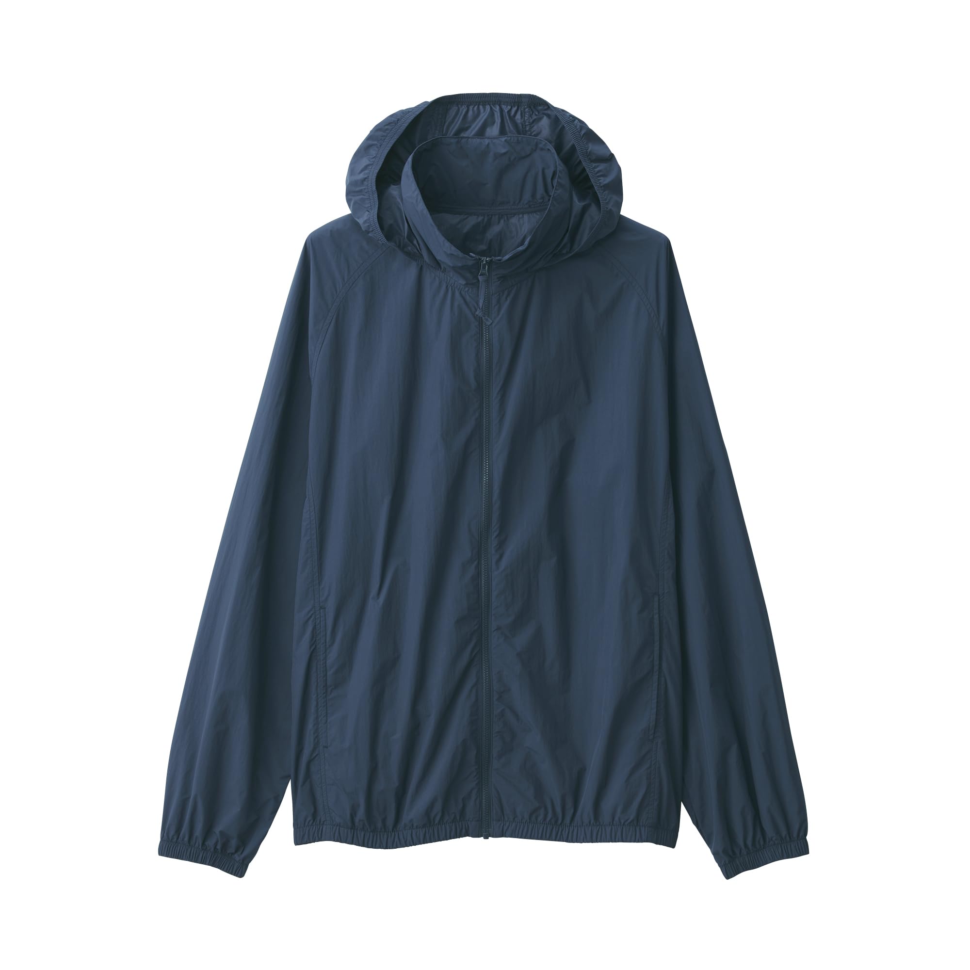 

MUJI Men s Water-Repellent Nylon Pocketable Windbreaker, Navy, Size S, AD0WSA5S