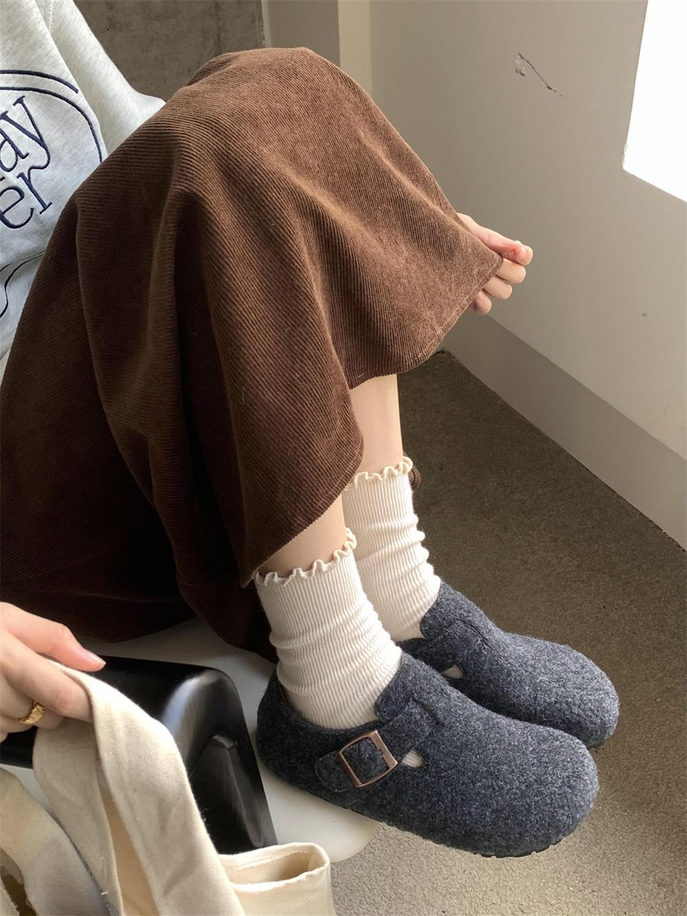 

2025 spring new retro lazy one-pedal Boken shoes platform height increase ugly cute single shoes loafers women s shoes 35