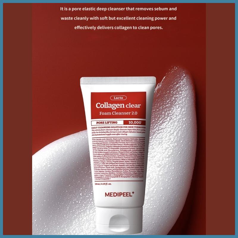 MEDI-PEEL Red Lacto/Green Cica/Vegan Vitamin Collagen Clear Cleansing Foam 120ml