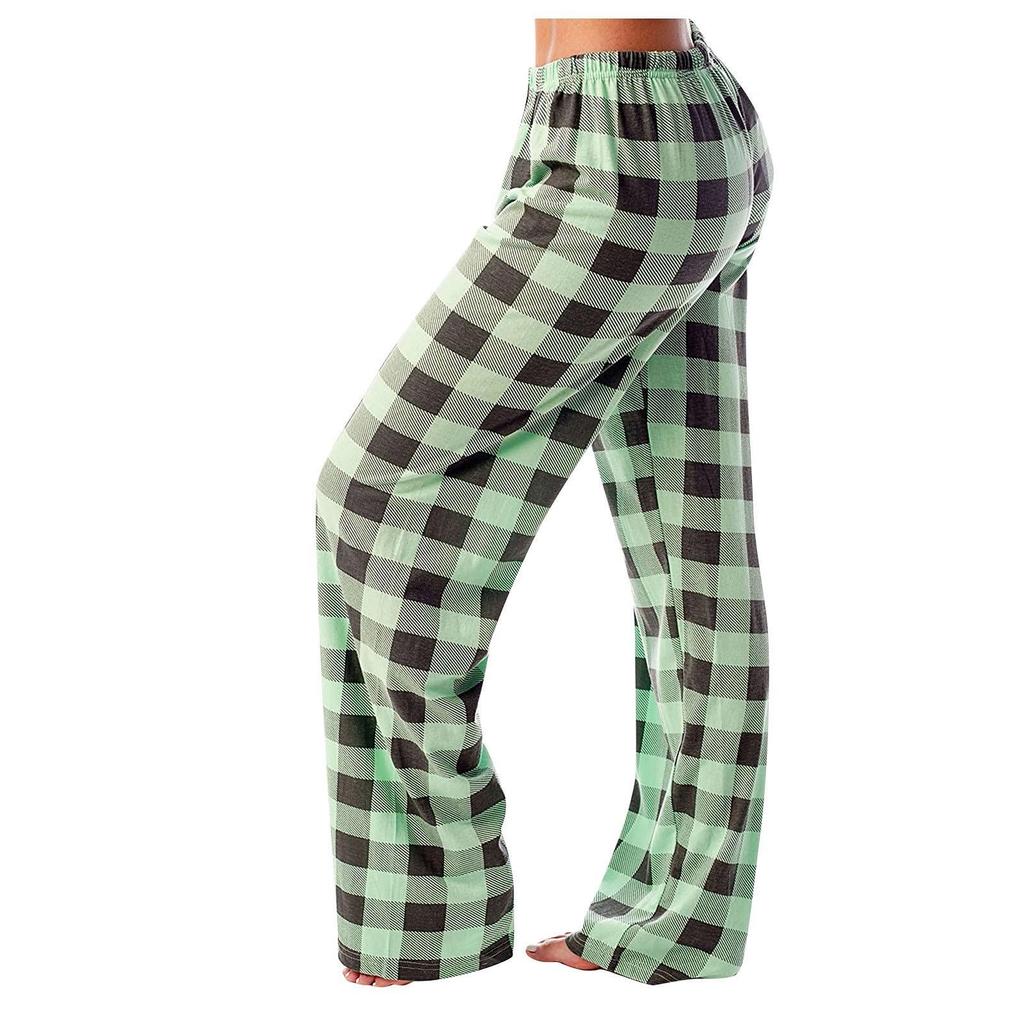 Pantaloni sportivi da donna autunno inverno stampati scozzesi pantaloni lunghi a figura intera