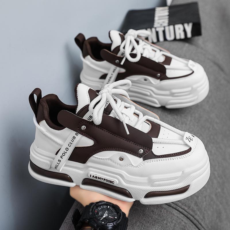 

Кроссовки мужские дизайнерские кроссовки модные повседневные из микрофибры кожа дышащие высокие увеличенные на плоской платформе спортивные туфли 39