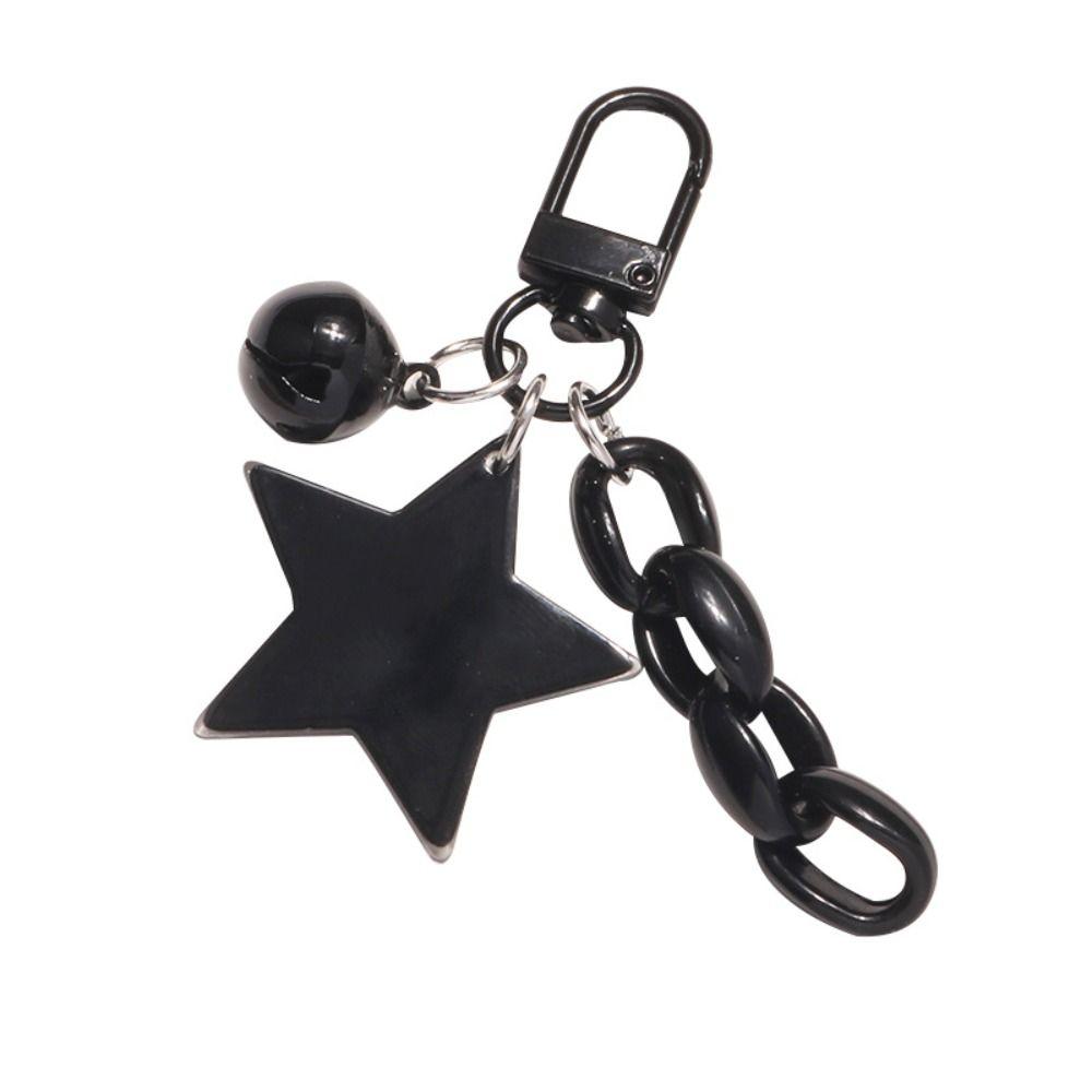 Bags Car Keys Decors Glitter Stars Pendant Pink and Black Car Key Chain  Headphone Case Accessorie