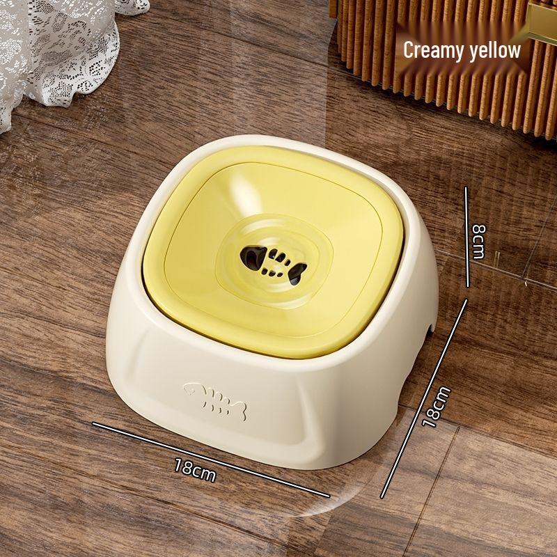 Cartoon Anti-Spill Water Bowl for Cats and Small Dogs - Large Capacity, No Plug Design