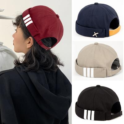 Hat Men's Summer Melon Leather Hat Landlord Hat Korean Style Street Trendy Hip Hop Hat Without Brim Women Elegant Fashionable Troll Hat