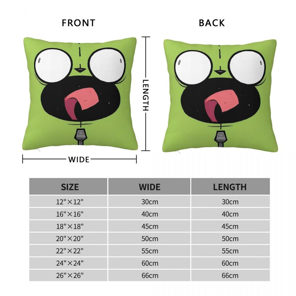 Invaders Zims Gir Face Pillow Cover Cushion Cover Soft Graphic Pillow Case Novelty Pillowcases For Living Room Chair