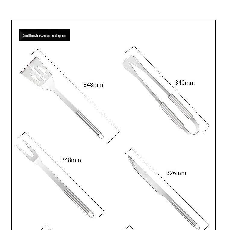 Meigo Stainless Steel BBQ Tool Set, 32 Pieces, with Portable Cloth and Aluminum Case Options, New.