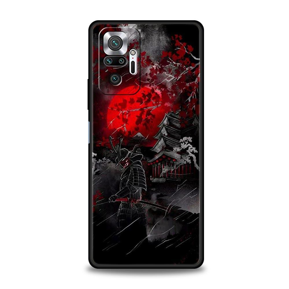 Painting Japan Samurai Art Phone Case For Xiaomi Redmi Note 14 13 5G 10 11 12 Pro Plus 4G 14C 13C 12C 10C Black Cover
