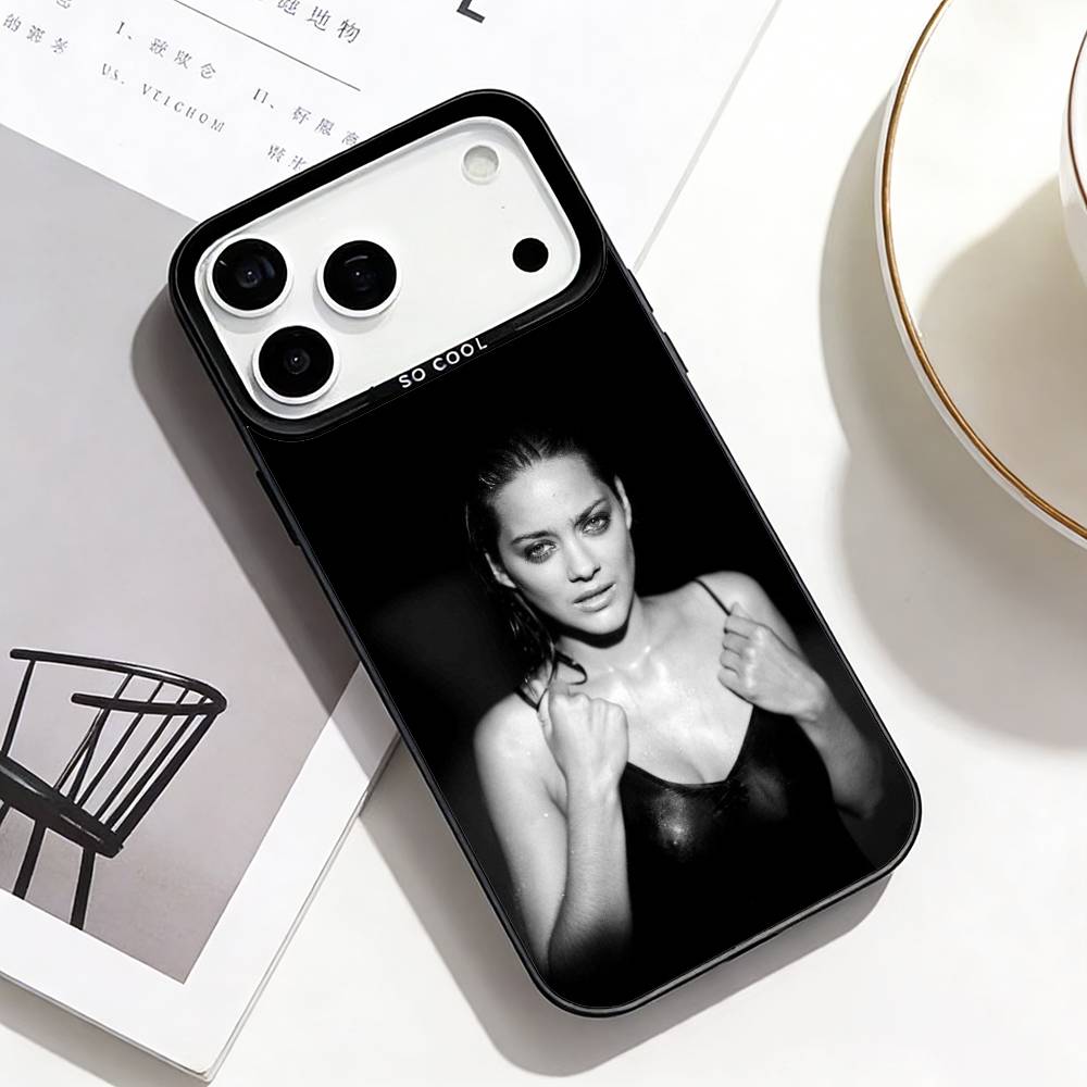 

M-Marion C-Cotillard Portrait Art Phone Case For iPhone17,16,15,14,13,12,Pro Max Black Colorful Phone case iPhoneXSMAX