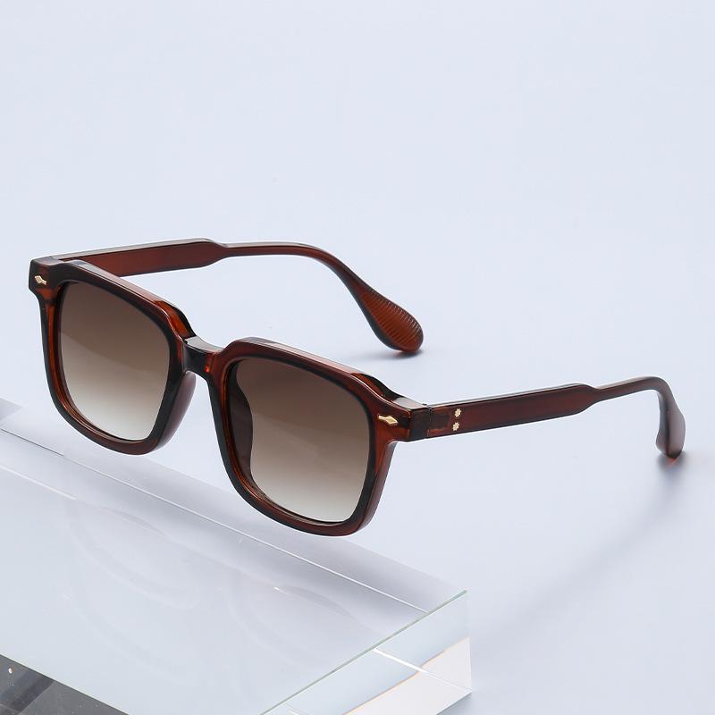 Trendy European American Polarized Square Frame Sunglasses - Unisex Large Fashionable Glasses