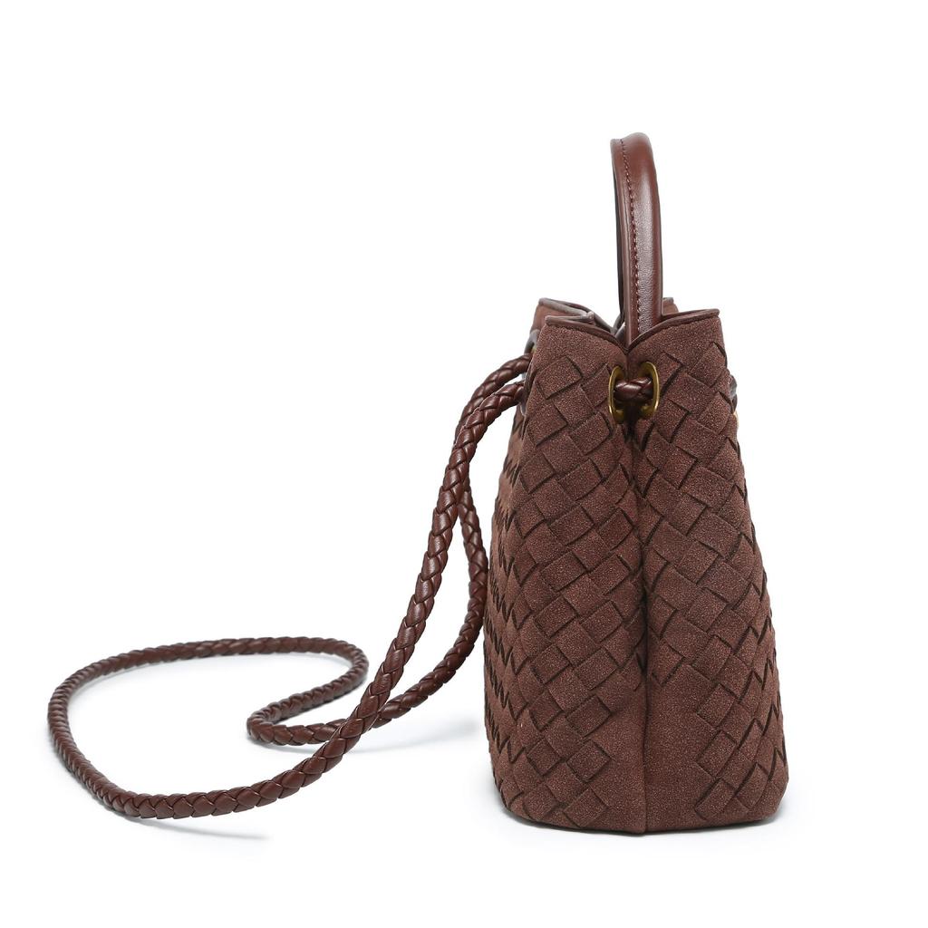 Borsa Tote Tessuta in Velluto Retro: Borsa a tracolla quadrata piccola da donna autunno/inverno