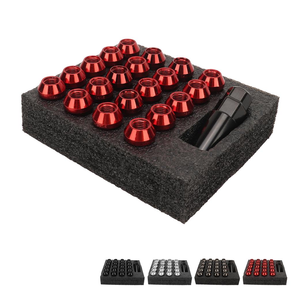 22PCS Tapered Lug Nuts with Nut Sleeve Key Alloy Steel  Forged Lock Nut Replacement for TOY