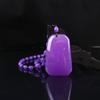 Retro Imitation Amber Necklace For Men And Women Purple Beaded Long Pendant Sweater Chain Mother'S Day Gift