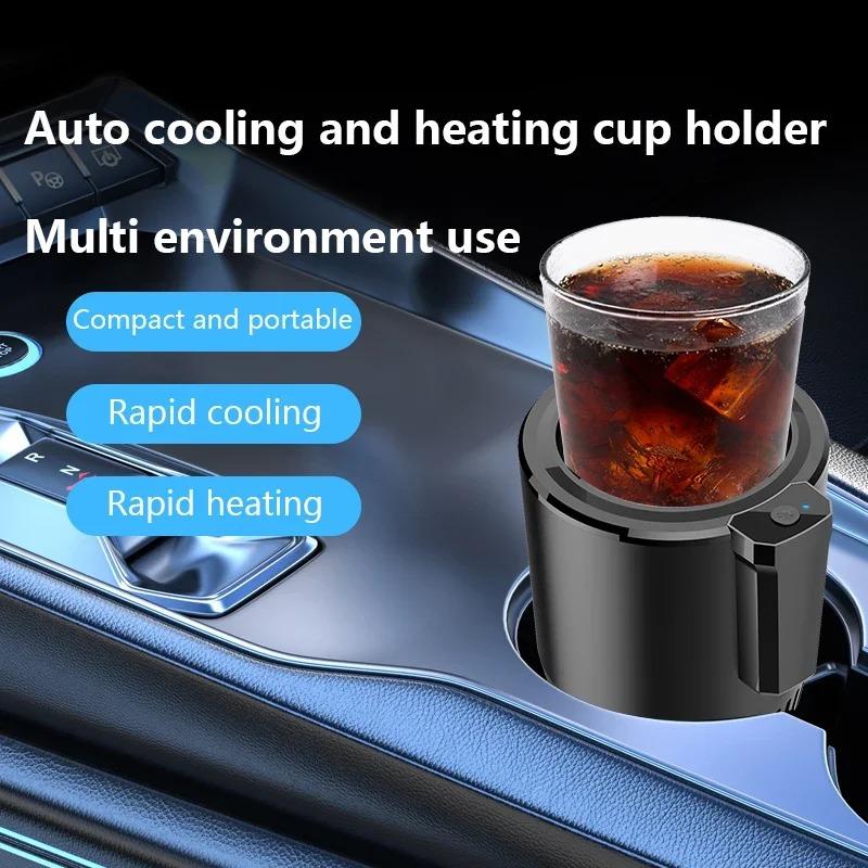Stainless Steel Portable Car Cooling Cup For Cola Drinks Usb Heating Car Coffee Mug Thermos Cup Electric Beverage Cooler Temperature Display 24V