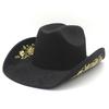 Sombrero de Fieltro Estilo Vaquero Atrevido Con Tapicería Bordada Para Viajes al Aire Libre y Festivales del Oeste