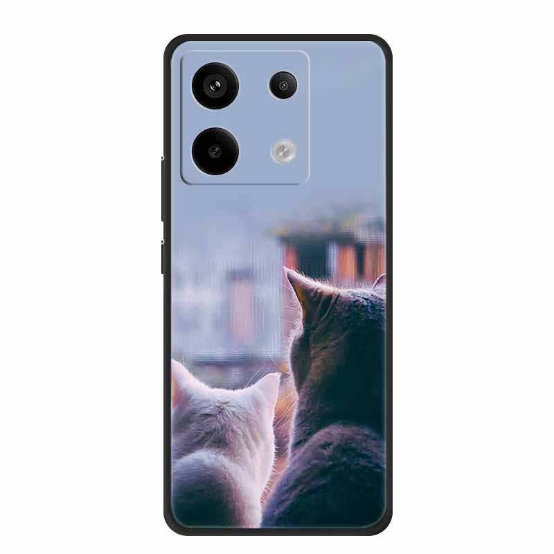 For Redmi Note 13 pro Case Pink Phone Case Fashion Silicone TPU Soft Back Cover Redmi Note 13 Pro Flower Capa 6.67" Cats Coque